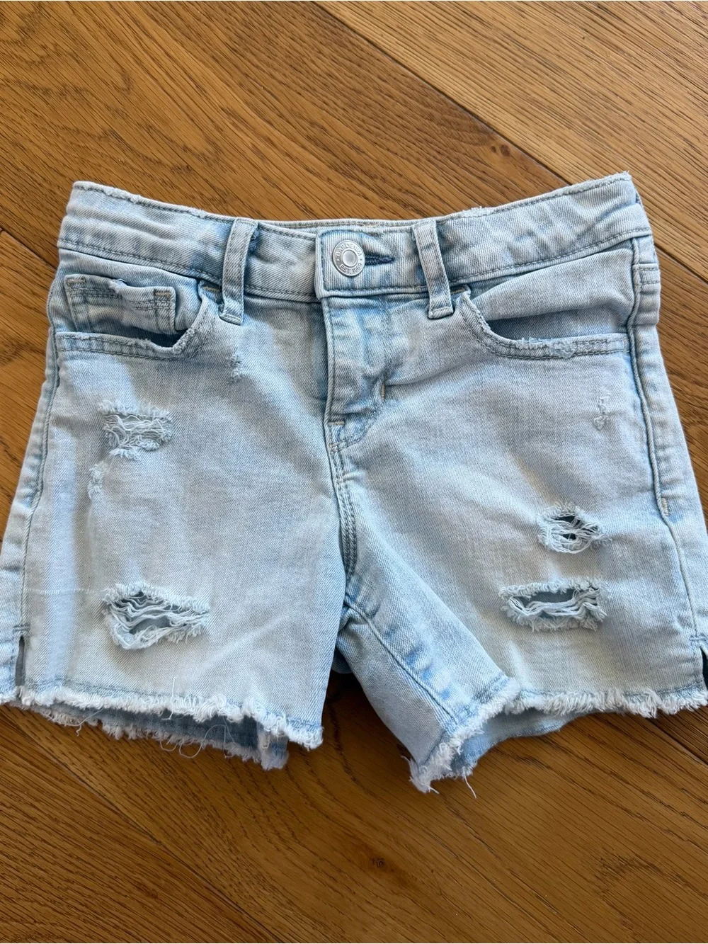 GAP Kids MIDI Light Blue Ripped Denim Kids Shorts 7